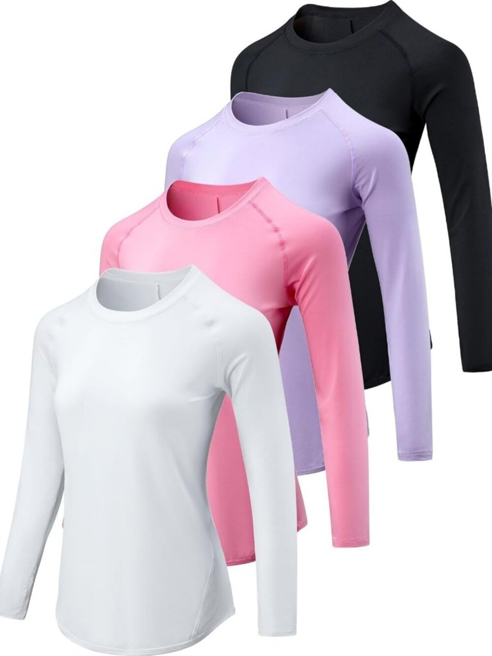 4 Pack Women's Long Sleeve Workout Tops - Activewear for Fitness & Gym